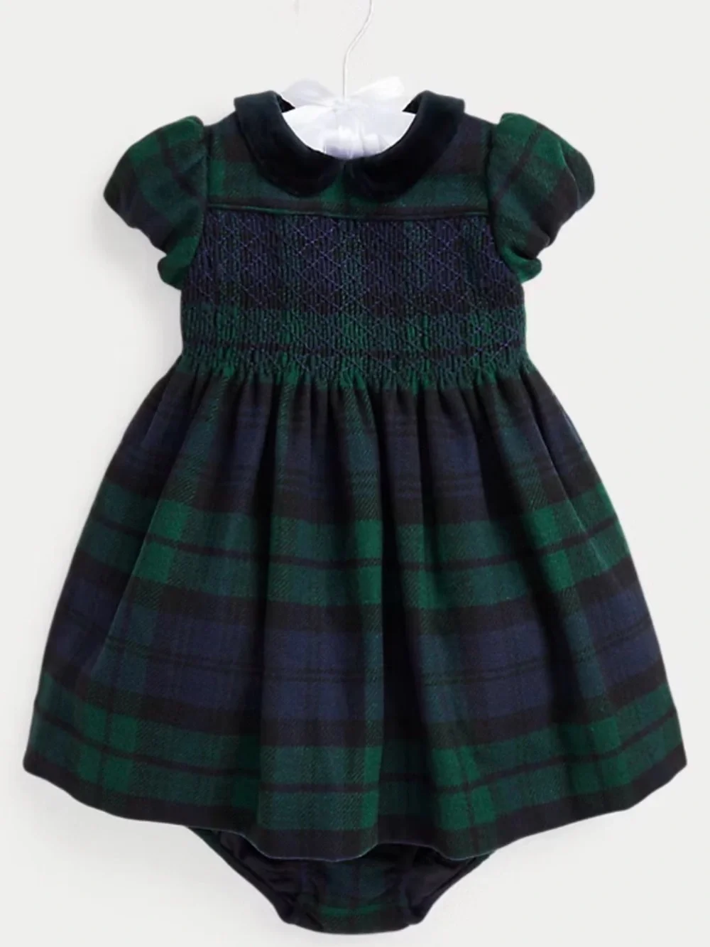 Ralph Lauren Plaid Smocked Baby Dress with Bloomers Sz 9 months
